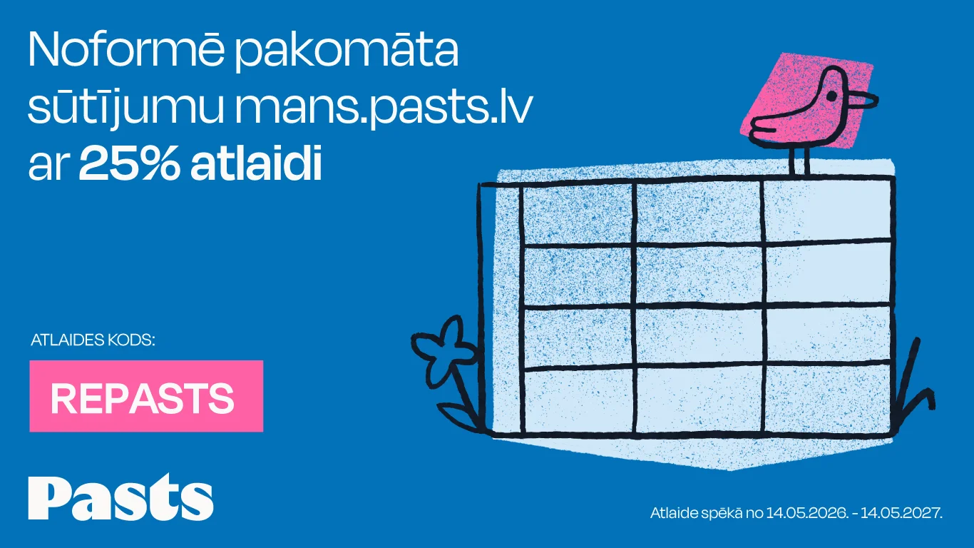 Latvijas Pasts atlaižu kods 2026 sadarbībā ar Reakcijas.lv