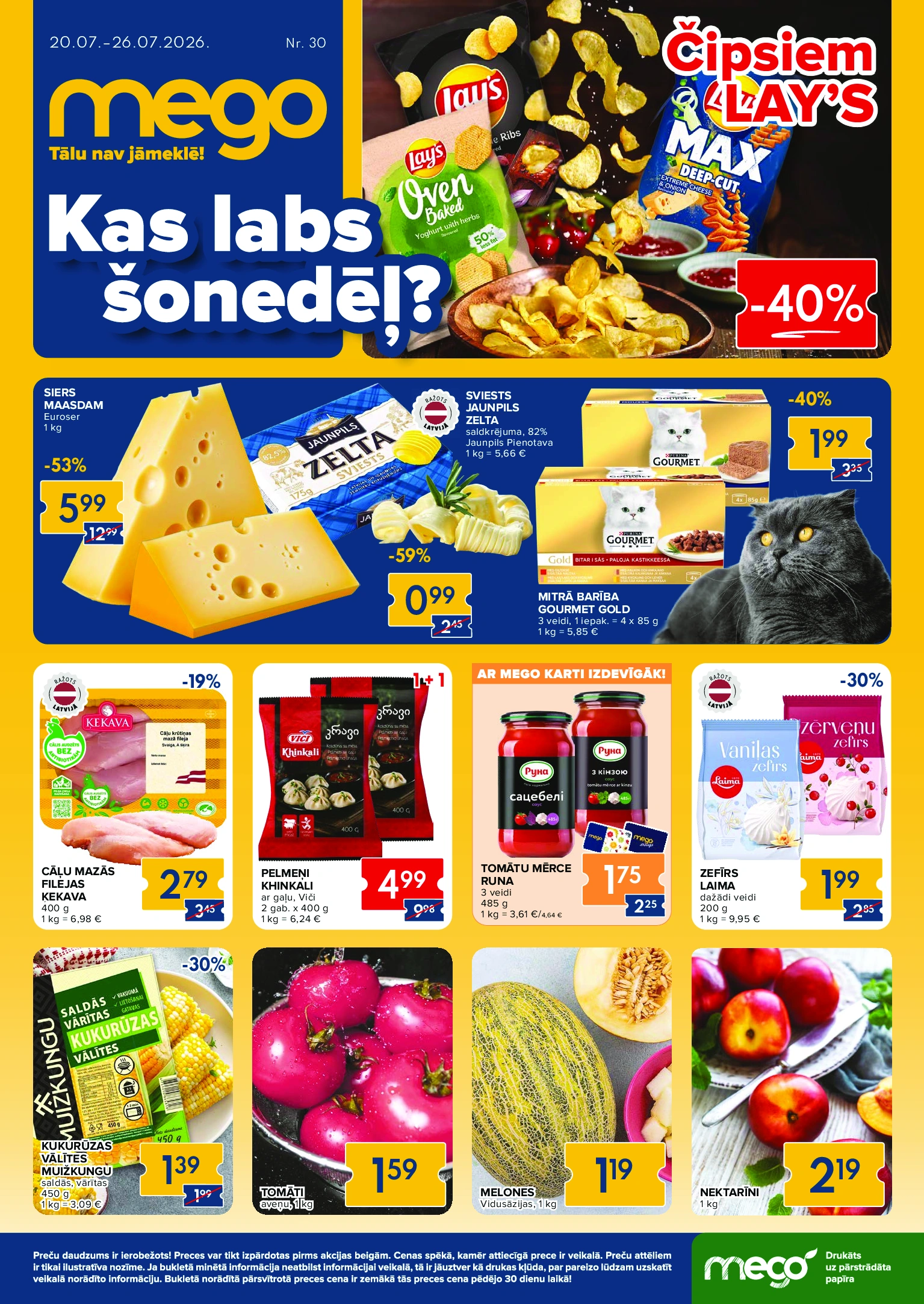 Mego akcijas buklets Kas labs šonedēļ 20.07 - 26.07